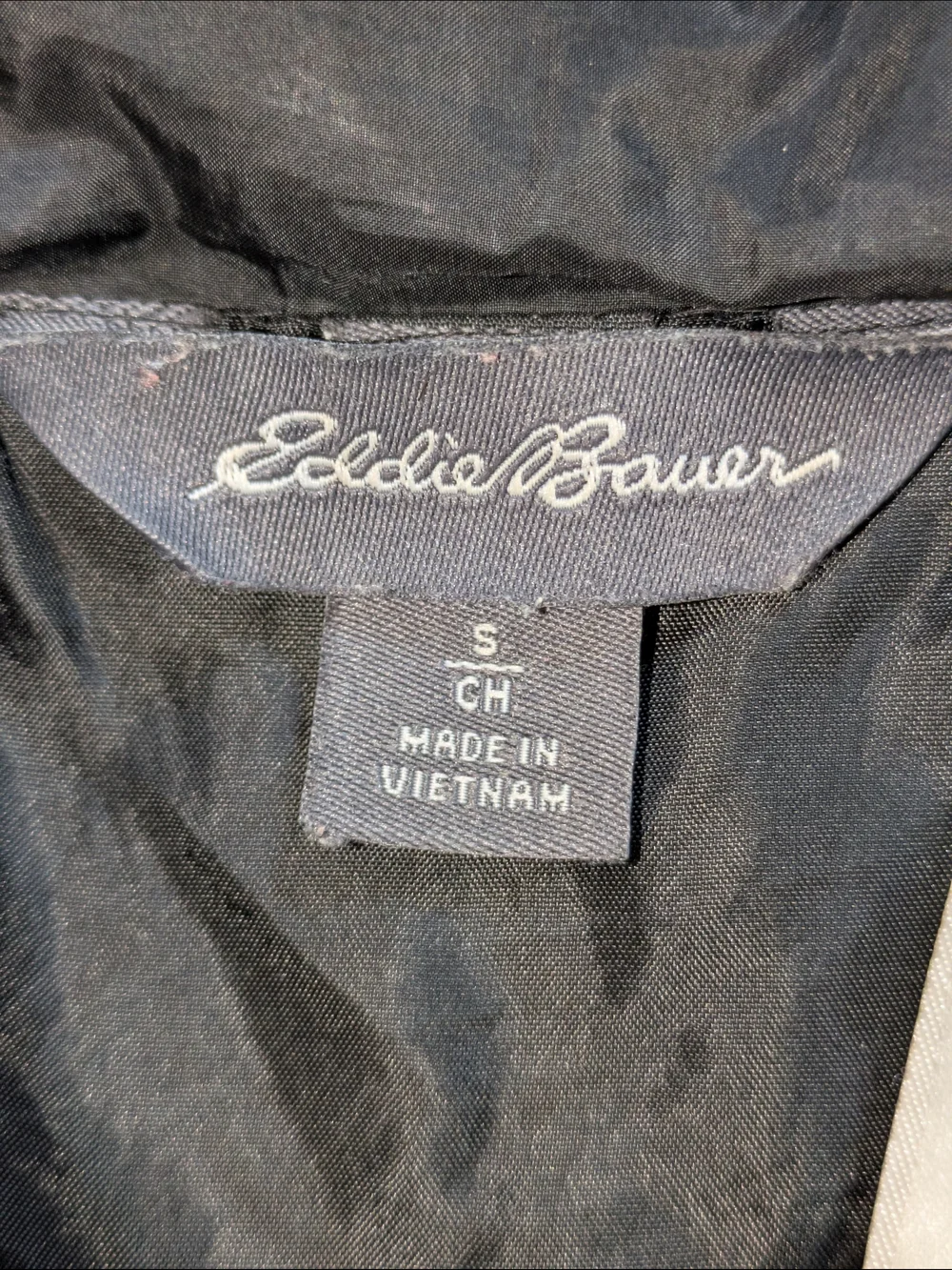 Eddie Bauer Microlight 650 Down Puffer Jacket Men's Small Black Packable